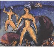 Ernst Ludwig Kirchner Two women at the sea painting